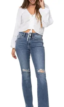 Judy blue Mid Rise Distressed Bootcut Jeans