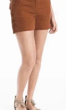 White House Black Market brown shorts with cross stick on side