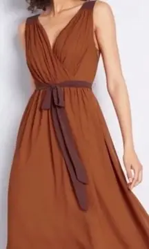 Burnt Orange Chiffon Dress (*missing belt*)