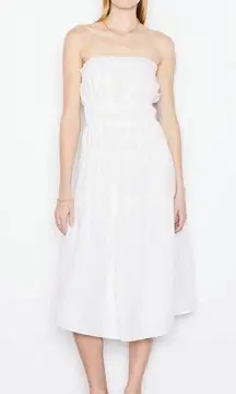 frame denim Frame White Smocked Midi Sun Dress Size XL New $478