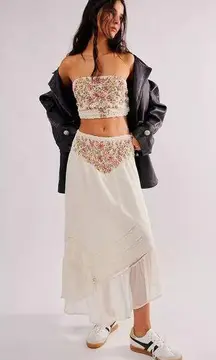 Free People  Augusta Set Floral Crop Top Midi Skirt Set XL