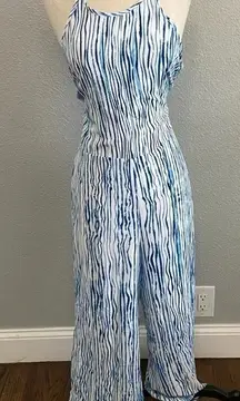 Olivaceous‎ Spaghetti Strap Jumpsuit Size Medium Halter Strappy Back Wide Leg