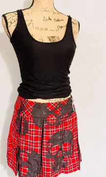 Plaid Skull Skirt