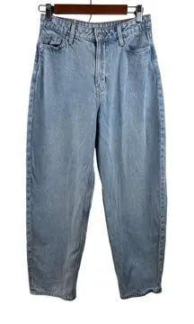 H&M &Denim Size 2 Barrel Leg Loose Fit High Rise Light Wash Jeans