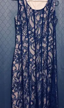 Navy Blue Lace Dress