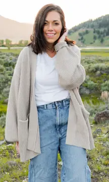 Kyte Baby Cardigan Size XXL Chunky Knit Women Oversized Sweater Mom Bamboo Blend