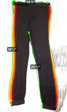 Spiritual Gangster Rainbow Stripe Jogger Sweatpants Black Lounge Pants