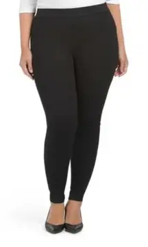 Kay Unger Black Ponte Knit Pants Womens 1X Skinny Leggings Work Corpcore Basic