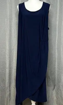 LOVE SQUARED NAVY BLUE SLEEVELESS WRAP DRESS SIZE 2X New