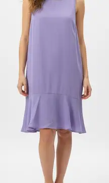 Leith Sleeveless Ruffle Hem Dress Lavender XL Lightweight Flowy