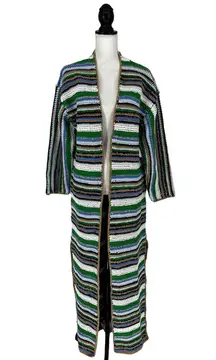 Frame Hand Crochet Long Cardigan in Mixed Multi