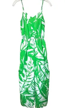 Lilly Pulitzer  Palm Boom Boom Jumpsuit green white palm leaf high waist small