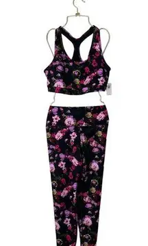 Old Navy  Workout Set Size L NWT Floral in Black and Pink