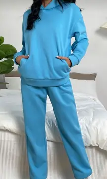 blue hoodie sweatpants matching lounge set