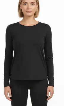 Spanx long sleeve Butter tee shirt black wrap Open Back shirt top