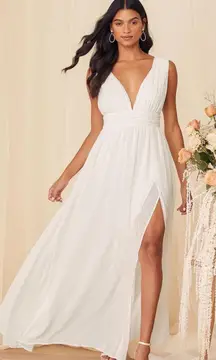 Lulus Heavenly Hues White Maxi Dress Size L
