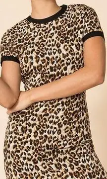 NWT Superdown x REVOLVE Harper Leopard Print Mini Tee Dress Size Small NEW