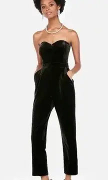 Black Velvet Velour Strapless Jumpsuit 12