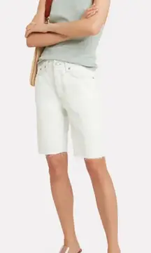 RE/DONE 80'S Long Denim Shorts in‎ Bleach White