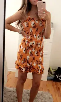 Molly & Zoey Orange Floral Mini Dress