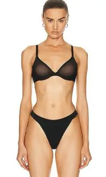 CUUP 36C The Plunge Black mesh sheer underwire Bra