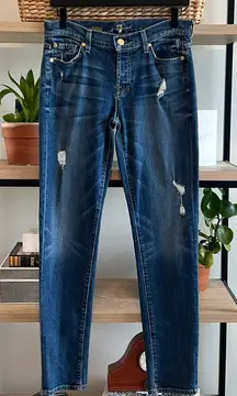 7 For All Mankind Mid-Rise Josefina Skinny Boyfriend Distressed Jean, 26