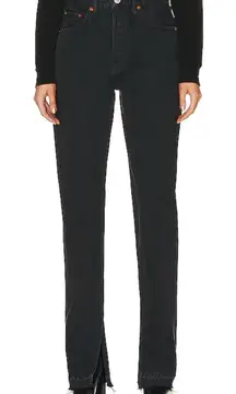 Redone Revolve Black High Rise Boot Cut Skinny Jeans