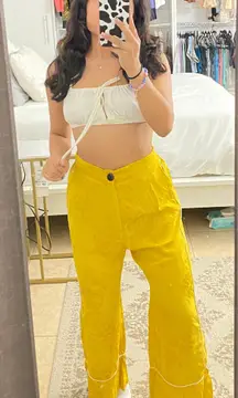 ASOS Bershka Yellow Flare Pants