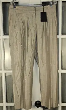 NWT Pringle Of Scotland Womens Flay‎ Gray Curved Top Solid Ankle Pants 10