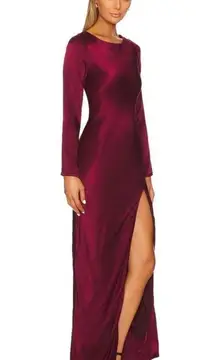 Revolve Bardot River Bias Maxi Dress in Burgundy NEW Size 8