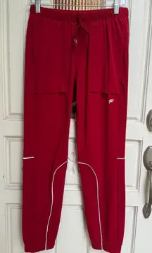 Fabletics The One Jogger Reflective Holly Berry Red‎ Activewear Pants Size Small