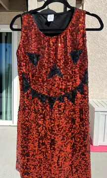 Halloween Pumpkin Sequence Dress 