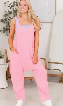 Pink Lily Day In The Life Neon Pink Slouchy Relaxed Fit Dropped Lounge Jumpsuit