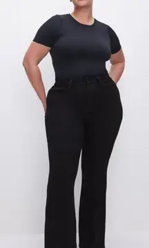 NWT Good American Good Legs Black Mid Rise Skinny Fit Flare Leg Pants/Jeans 24