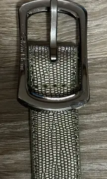 Calvin Klein Jeans women’s‎ size medium silver green tint leather belt