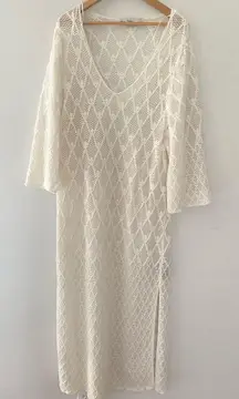 Zara Knit Ecru Crochet Ivory Max dress✨blogger favorite✨ size Medium