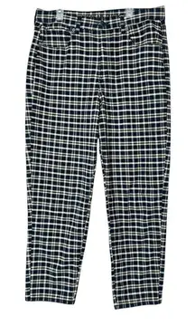 American Eagle Blue Tan Plaid Mom Jeans Size 12 Short