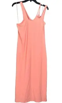 Bardot Women X-Large Peach Echo Cut Out One Shoulder Sleeveless Midi Dress New