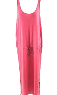 Lole Jacey Dress Maxi Drawstring Drop Waist Sleeveless Pink Size L