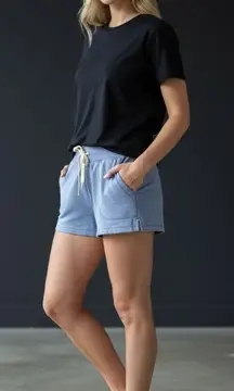 Eddie Bauer Womens Size S Cloth Comfy Casual Lounge Blue Shorts With Pockets