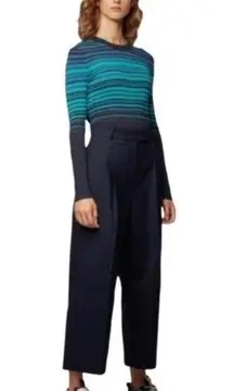 Hugo Boss Fadeira Stretch Stripe Knit Sweater metallic Sz XL