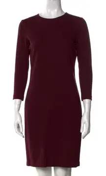 Vince Burgundy Stretch Knit Sheath Dress M Minimalist Classic Work Chic Timeless