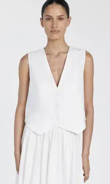 Diish white linen vest top