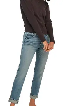 Anthropologie AMO Tomboy Jean Med Wash Sz. 27 Button~Fly Stretch Mid Rise Boho