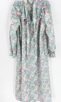 Vintage Neiman Marcus Barbara Winters Polyester Floral Night Gown Size M