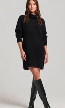 H&M Basic Sweater Dress Women's Turtleneck Black Long Sleeves Size Small