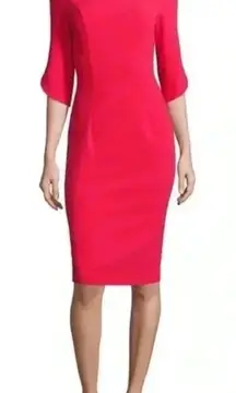 Black Halo Petal Sleeve Dress in Chic Red,‎ Size 8