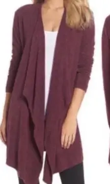 Barefoot Dreams Red Open Front Handkerchief Drape Cardigan Small/Medium Women’s