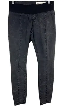 ASOS Size 4 Jeans Black Skinny Pull On‎ Elastic Waist Pockets Denim Womens 1018