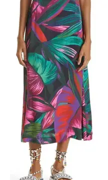 FARM RIO ANTHROPOLOGY Midnight Leaves‎ Midi Skirt, Size Small, (2/4), NWOT
